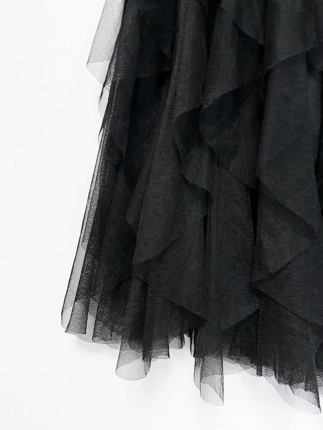 Layered Ruffle Tulle Long Skirt - Black 상품이미지6