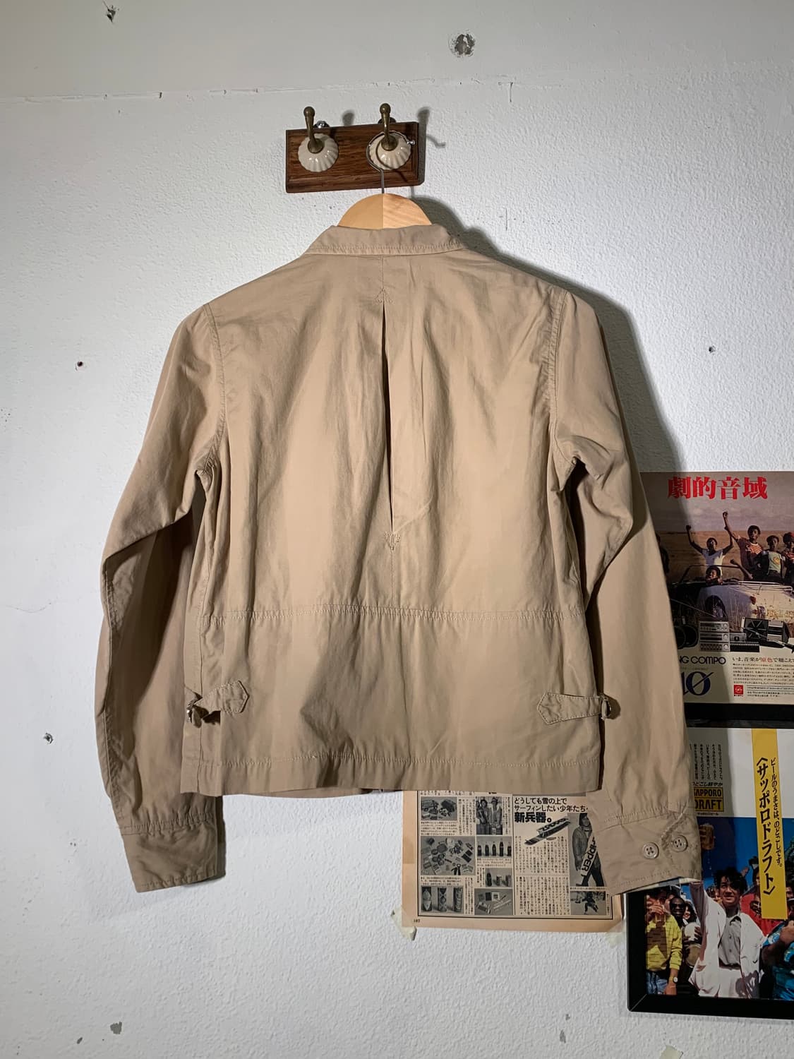 엔지니어드 가먼츠 버클 스탠드 카라 베이지 마드라스 체크 패턴 자켓 상품이미지10