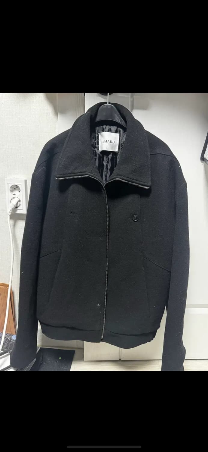 무료배송) 르마드 울 더블 포켓 하이넥 자켓 블랙 2 size 상품이미지1