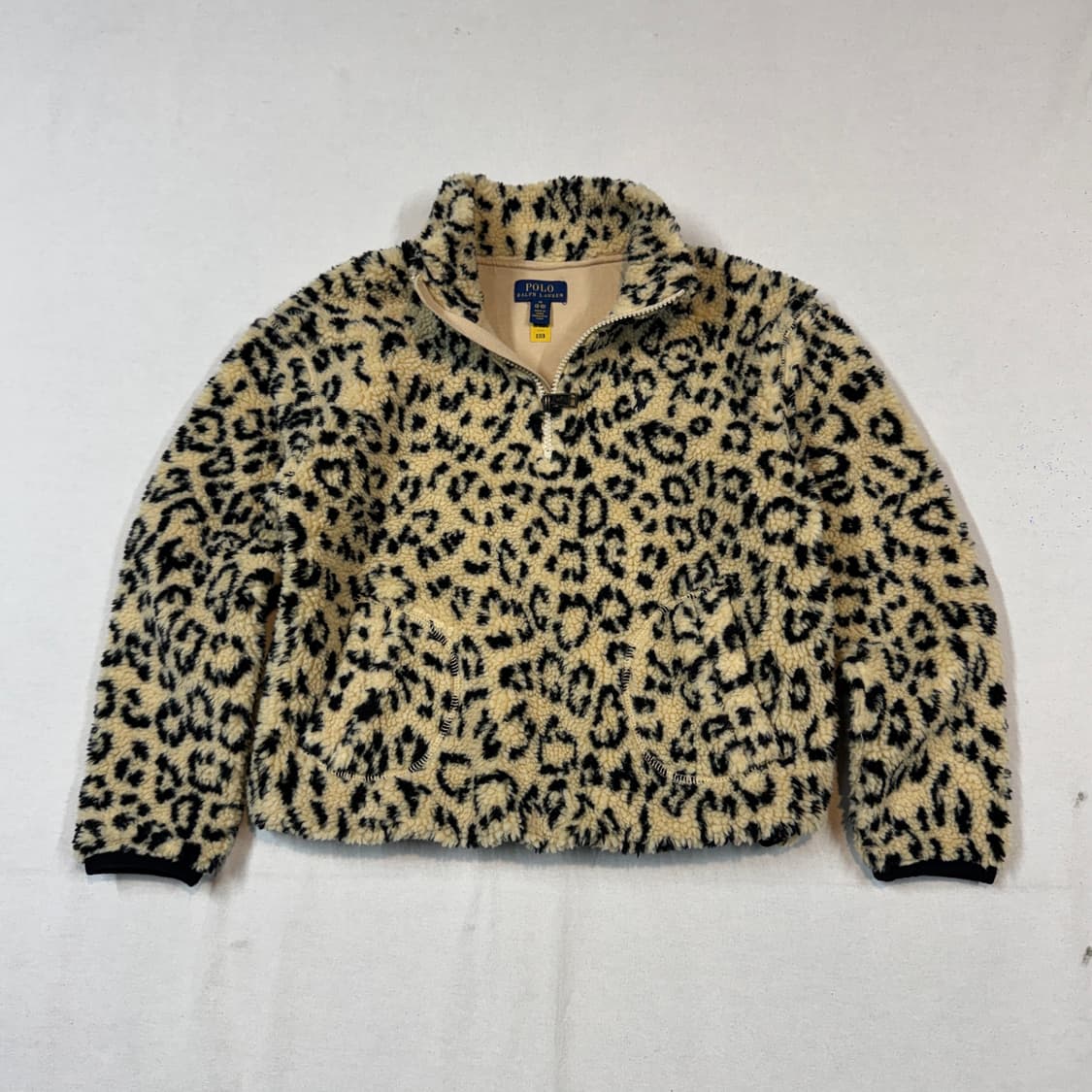 M) 폴로 랄프로렌 아동용 키드 레오파드 털 후리스 집업 상품이미지1