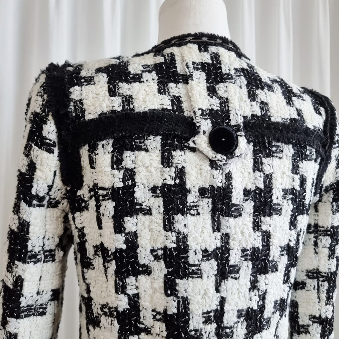 미샤 MICHAA 블랙라벨 프레스티지 울38 트위드 자켓 (55)상태최상 상품이미지7