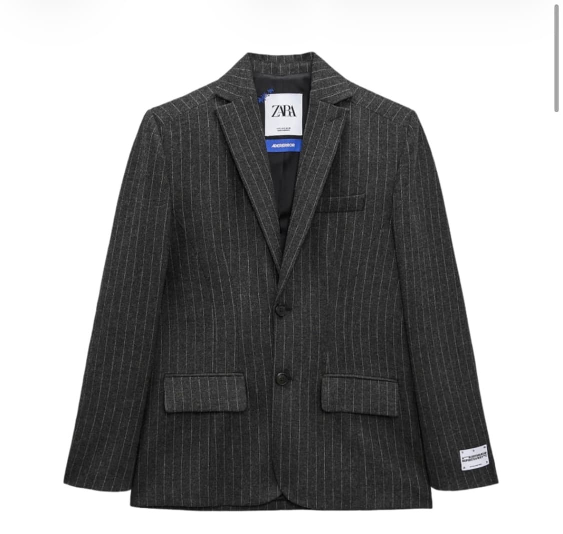 자라 x 아더에러 스트라이프 오버사이즈 블레이저 그레이 s 상품이미지1
