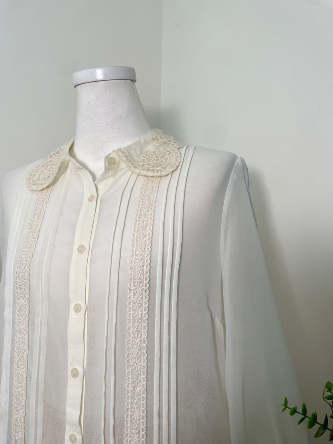 butterivory lace collar chiffon blouse 상품이미지7