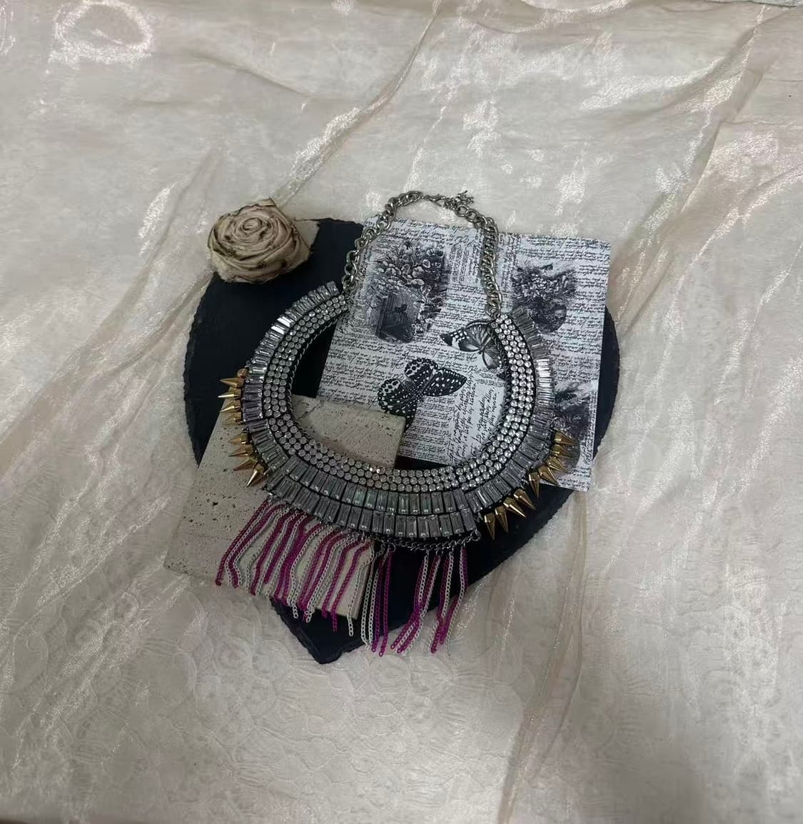 빈티지 보헤미안 고딕 리벳 오리엔탈 태슬 목걸이 상품이미지2