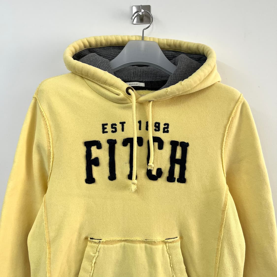 아베크롬비 자수로고 연노랑 후드티 상품이미지4