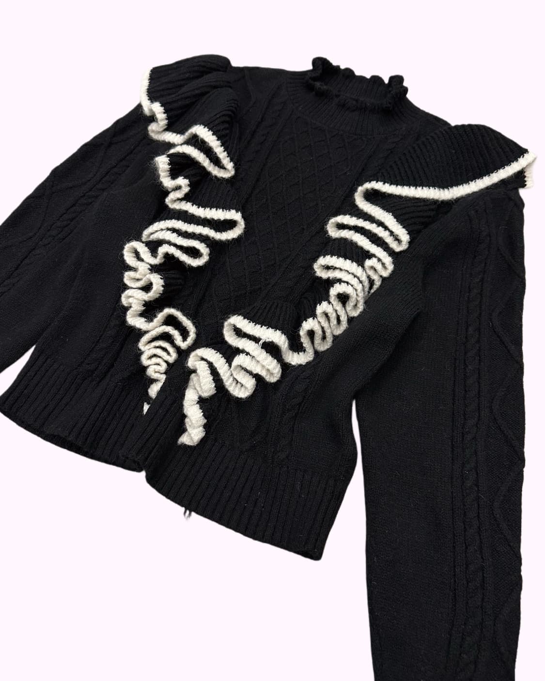black ruffle detail knit 상품이미지3