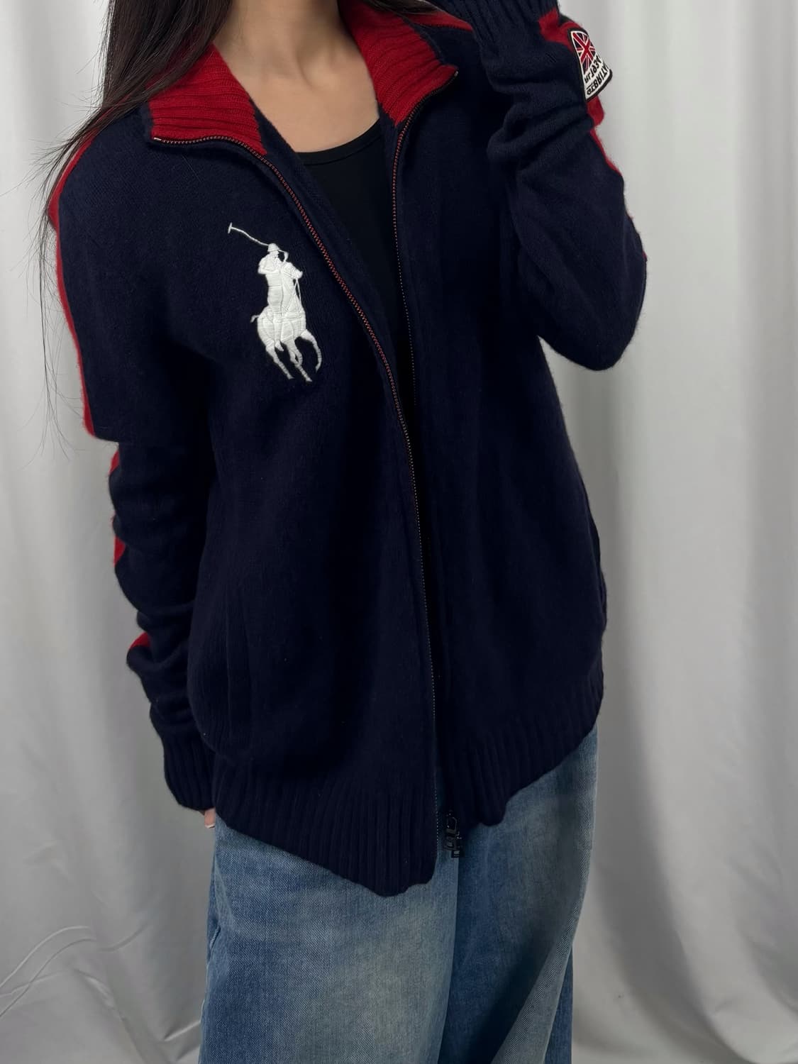 폴로 네이비 램스울 브리튼 니트 집업  상품이미지4