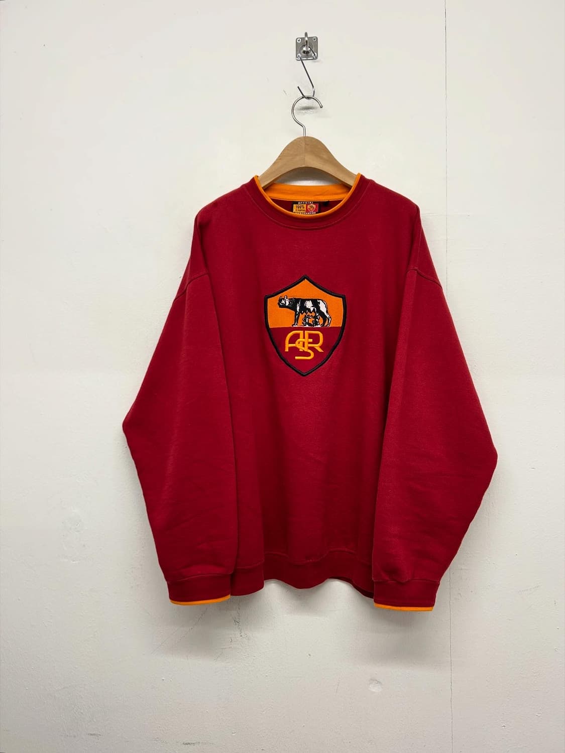 AS Roma 축구 클럽 맨투맨 티셔츠 레드 상품이미지1