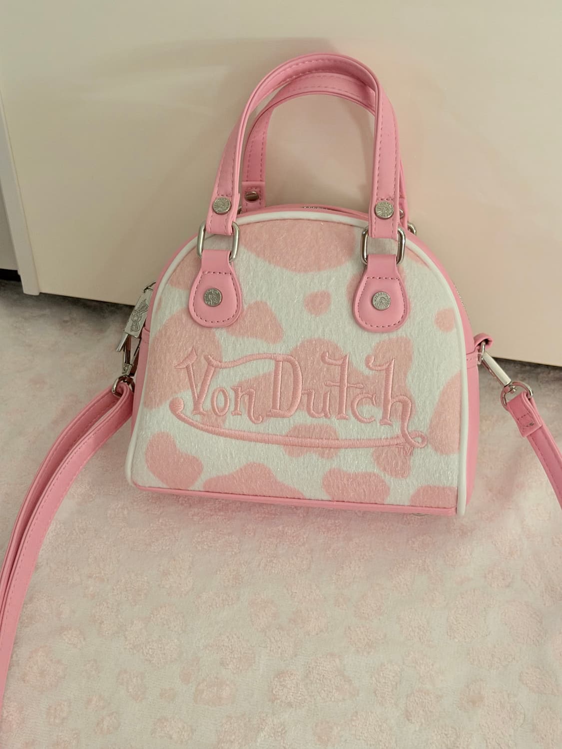 본더치 핑크 카우 핸드백 크로스백 빈티지 베이지메탈클럽 y2k 상품이미지2