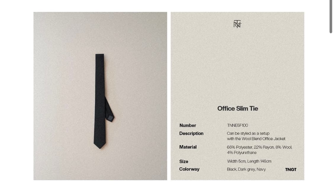 Tngt 다크그레이 넥타이 상품이미지2