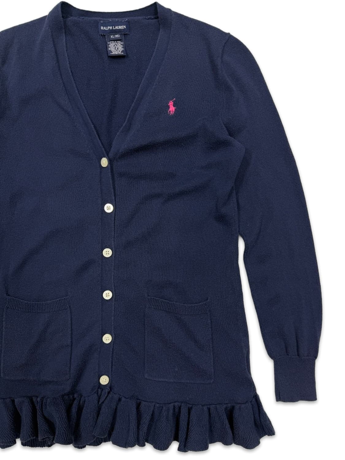 빈티지 랄프 로렌 네이비 프릴 가디건 상품이미지2