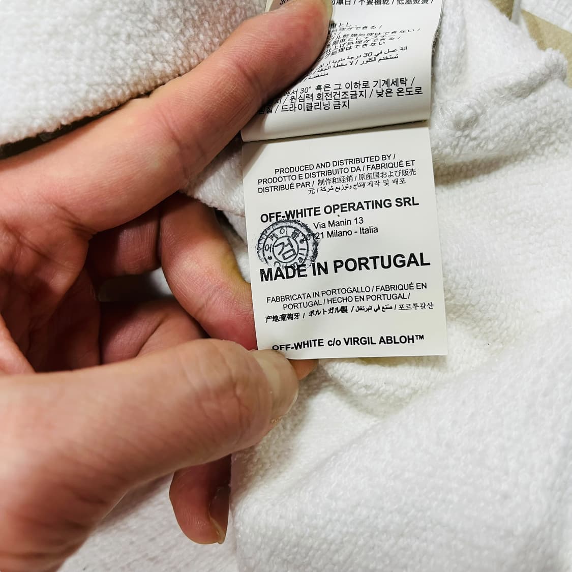 오프화이트 20ss 테이프 애로우 화이트 맨투맨 상품이미지8