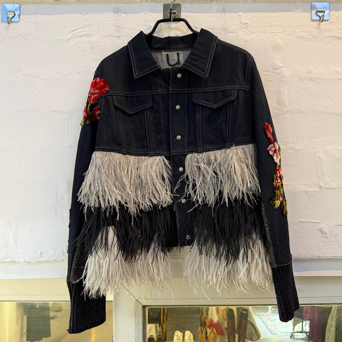 AVIU 퍼 스티치 디테일 데님 자켓 S 상품이미지1