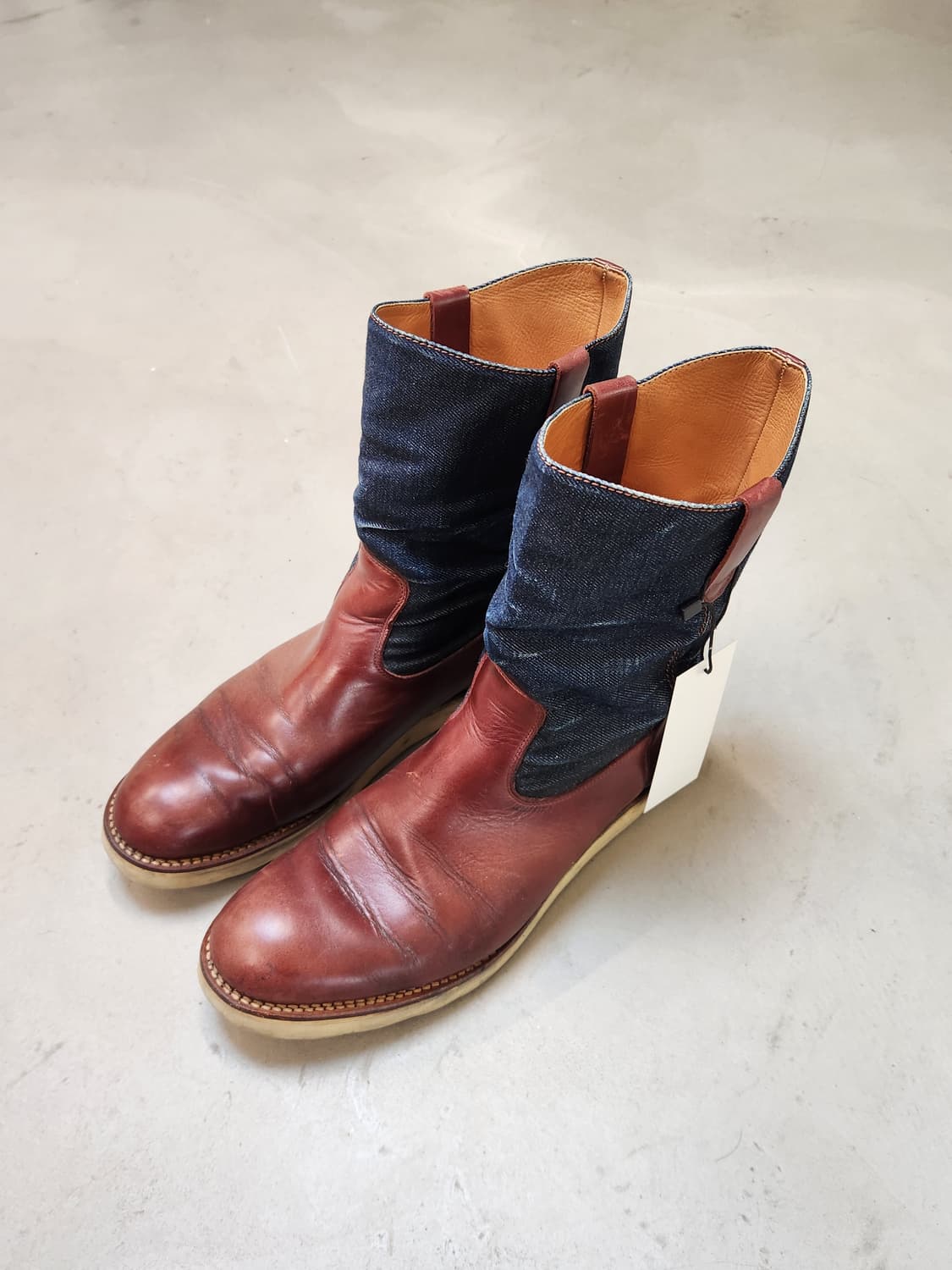 TENKUMARU 레더 데님 도킹 부츠 상품이미지1