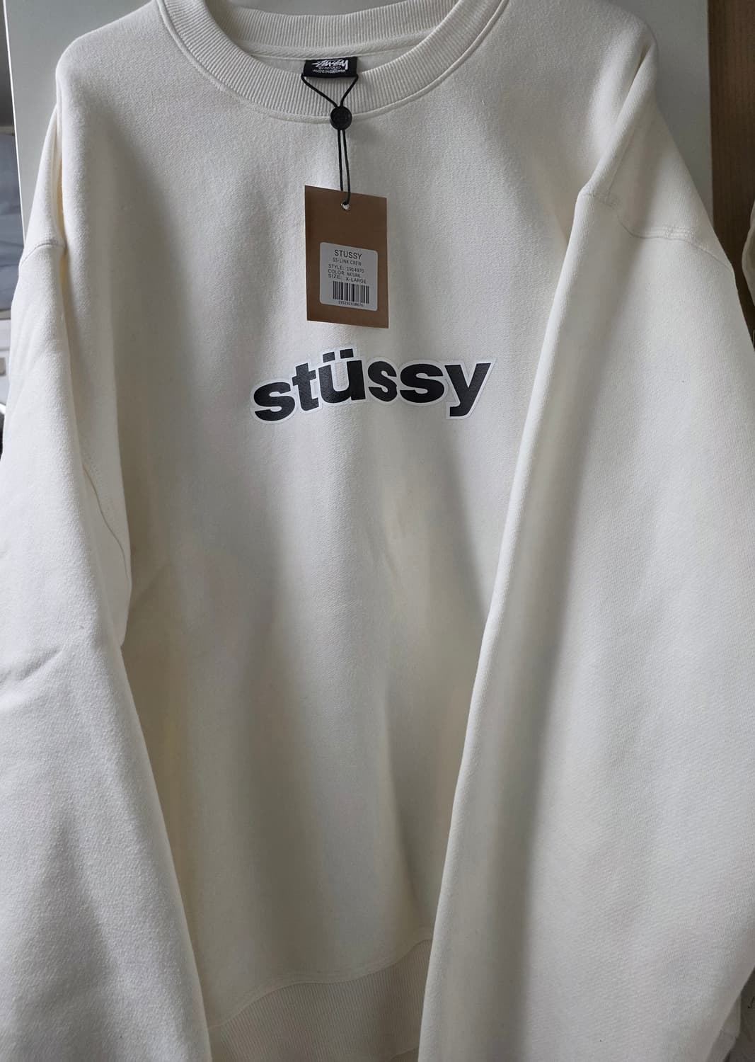 기모 스투시 맨투맨 xl 크림 상품이미지1