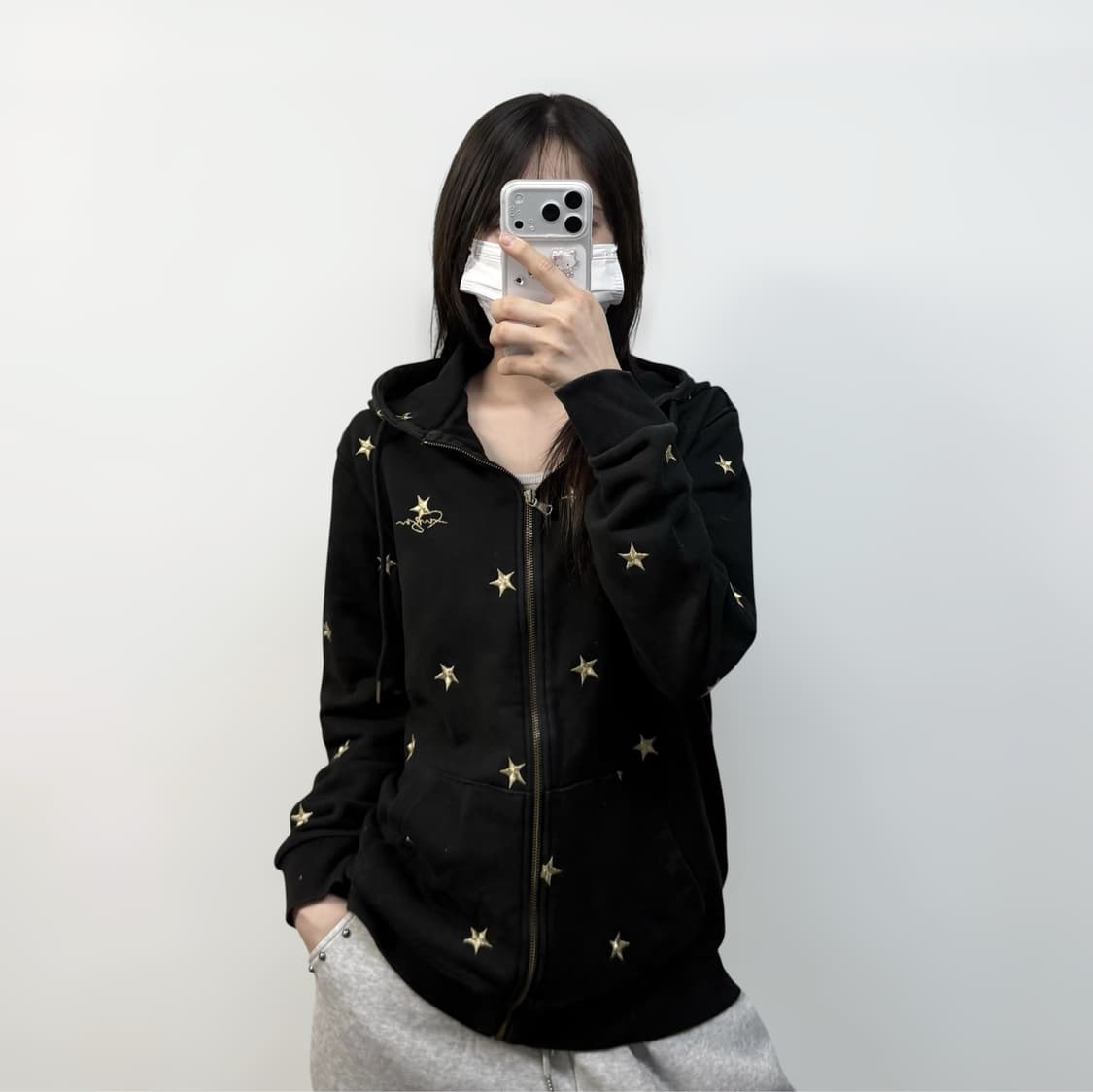 후부 Fubu 스타 로고 자수 후드집업 블랙 상품이미지1