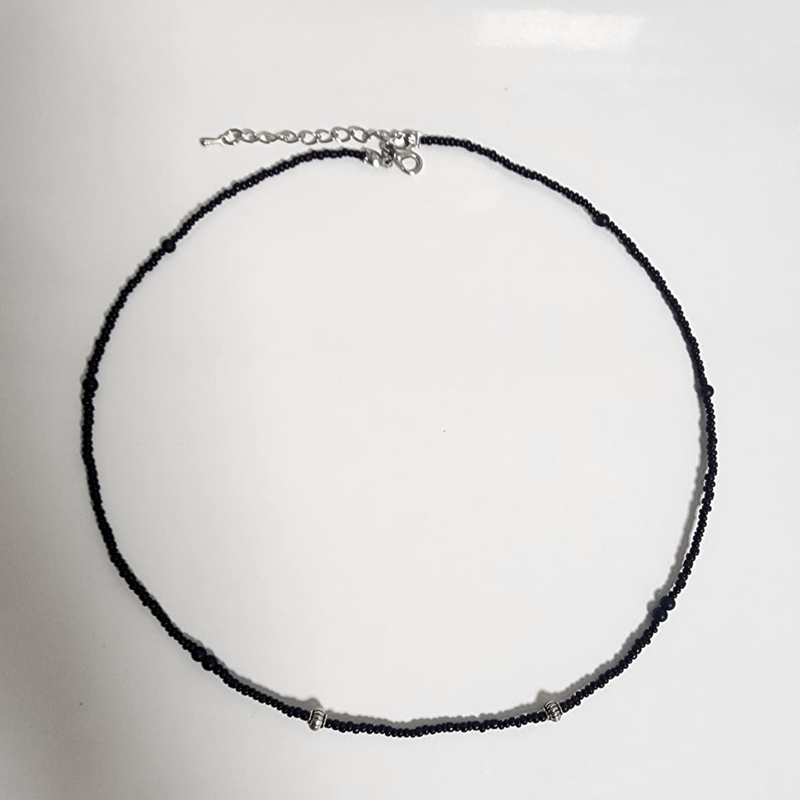 남자 블랙 심볼 비즈목걸이 상품이미지1