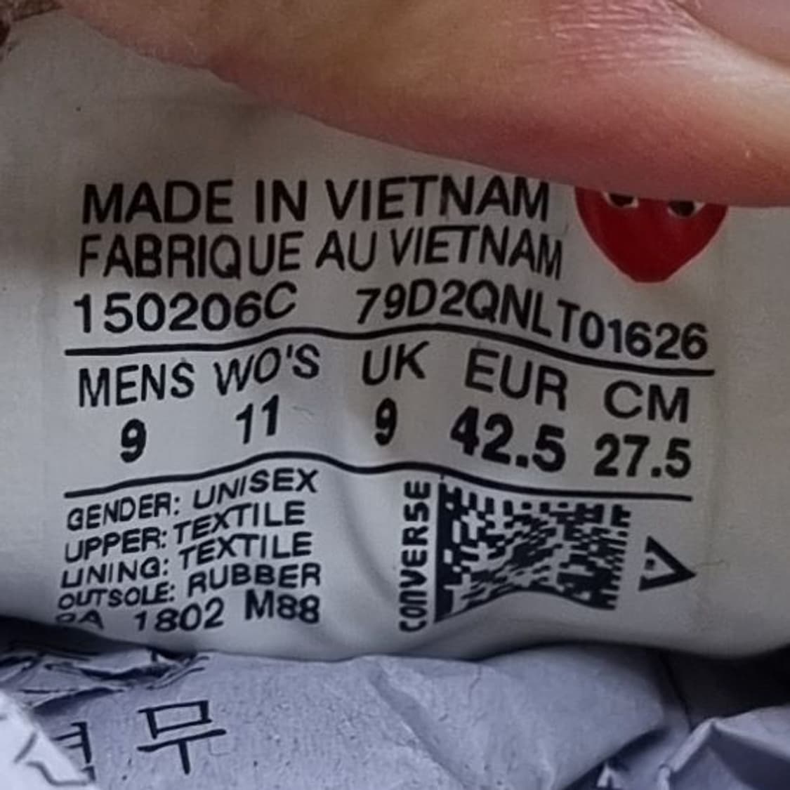 컨버스 x꼼데가르송 남성스니커즈275. 상품이미지6