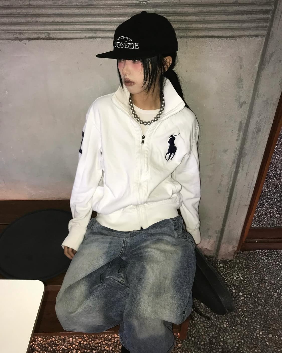 Polo Big Pony White Zip-Up ⭐️Rare⭐️ 상품이미지4