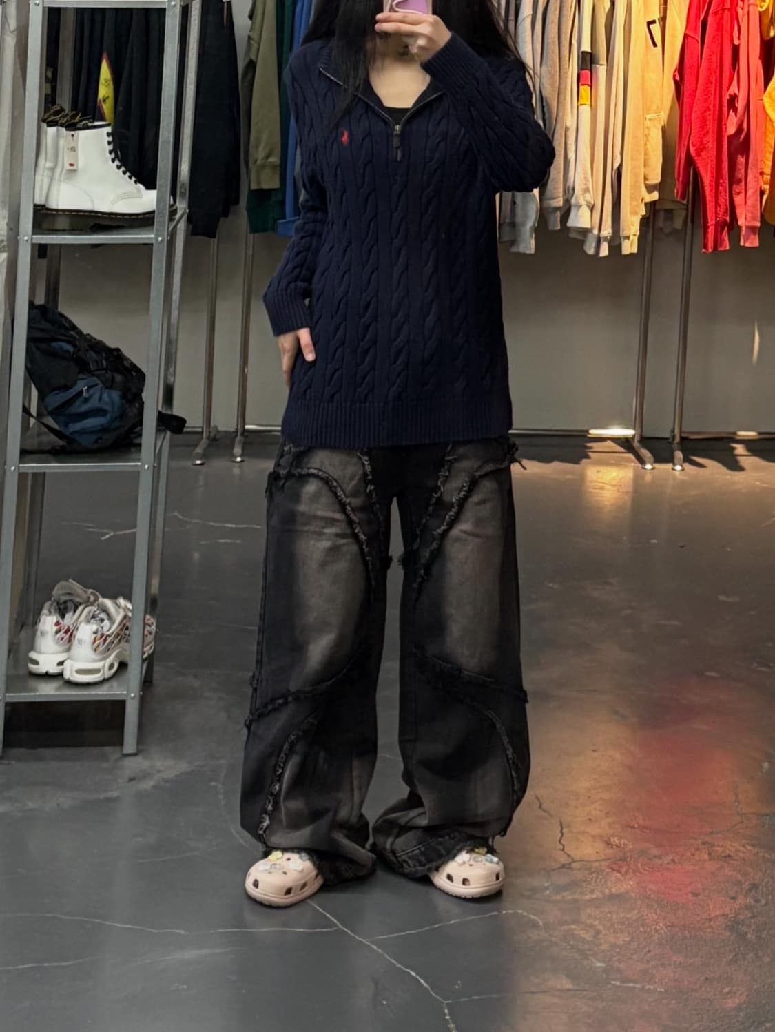 폴로랄프로렌 코튼 케이블 네이비 하프집업 스웨터 A3007 상품이미지1