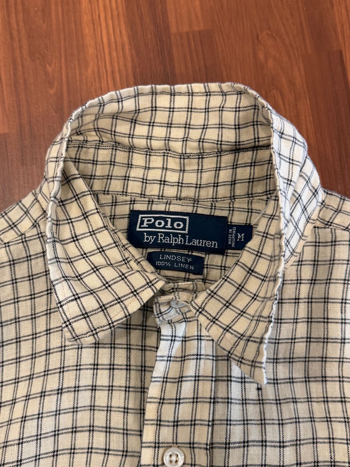 90-00s Polo RL 폴로 랄프로렌 올드 체크 린넨 셔츠 상품이미지9