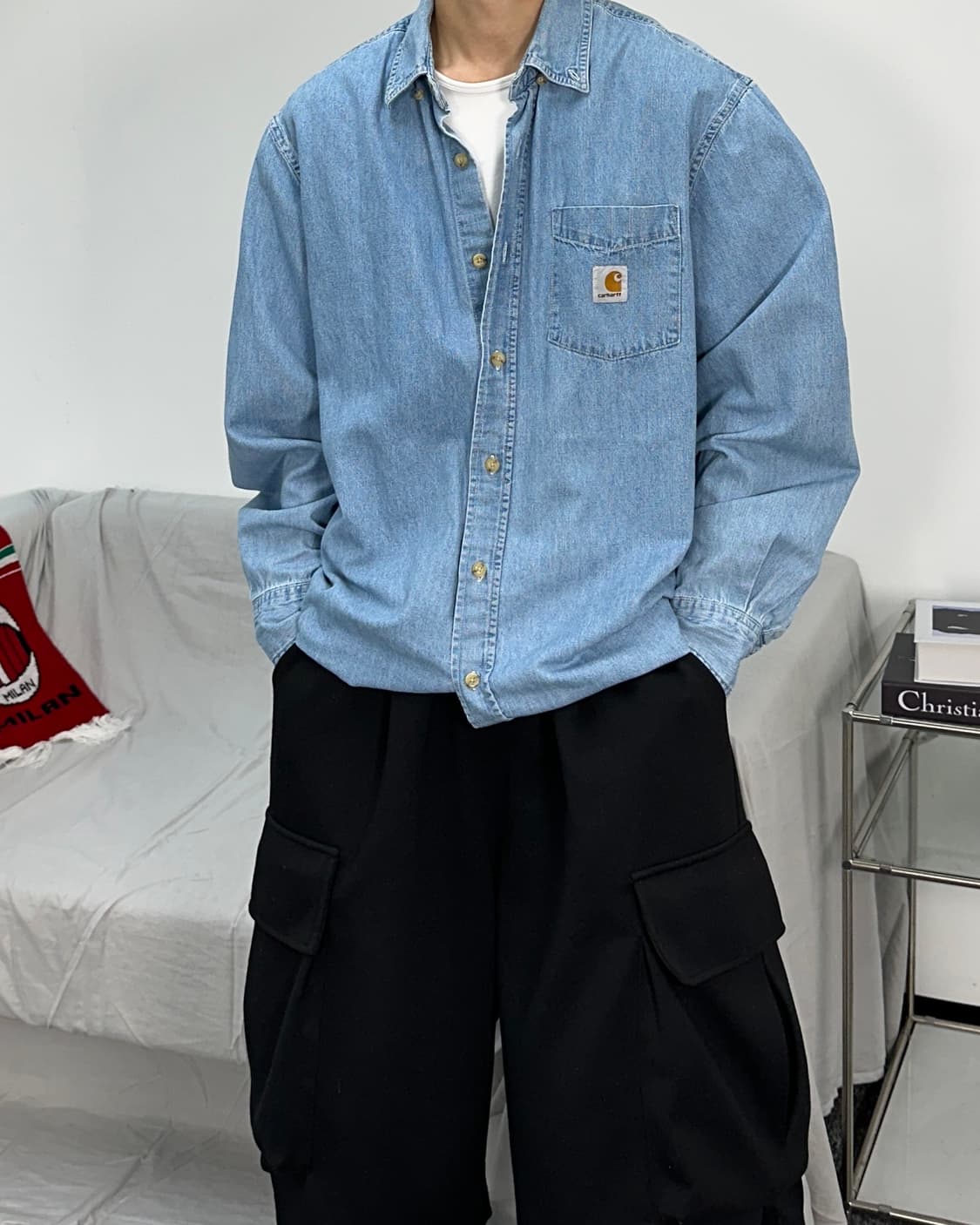 칼하트 90s 올드스쿨 오버핏 데님 셔츠 상품이미지1