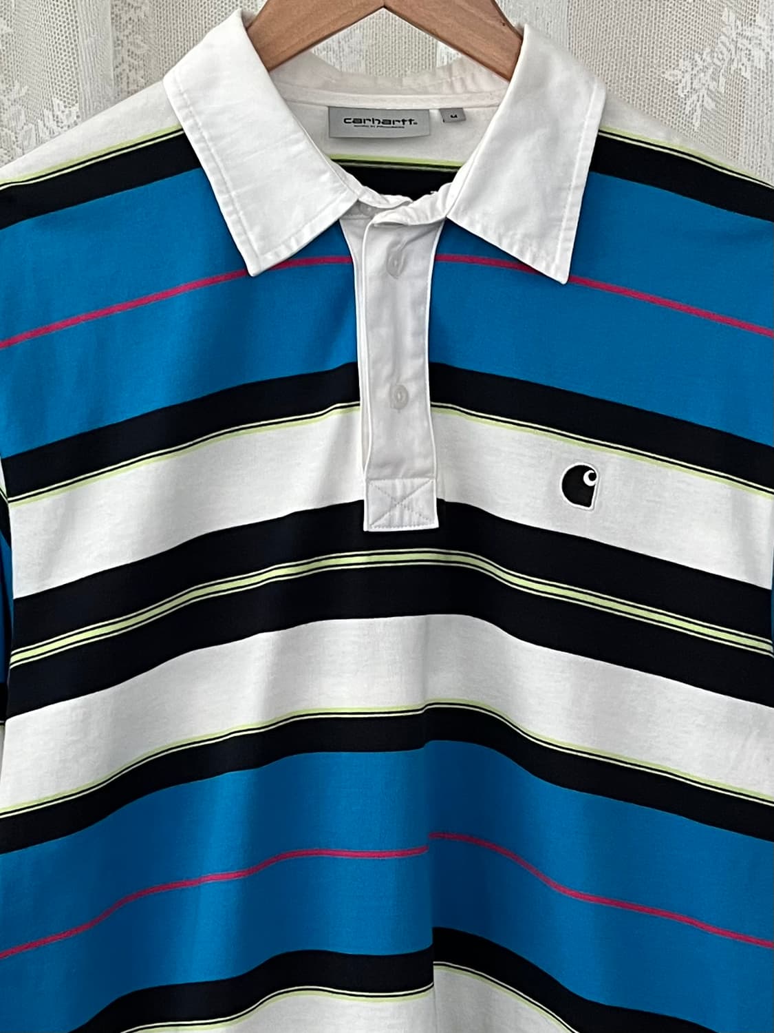 M) 칼하트 WIP 럭비 티셔츠 스트라이프 블루 상품이미지3