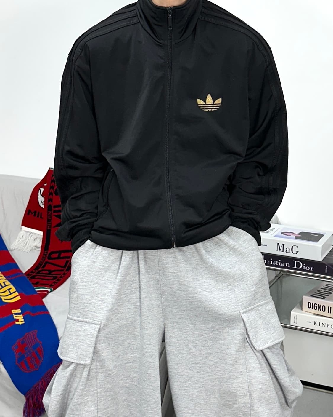 아디다스 구파이어버드 블랙 골드 트랙탑 져지 XL 상품이미지1