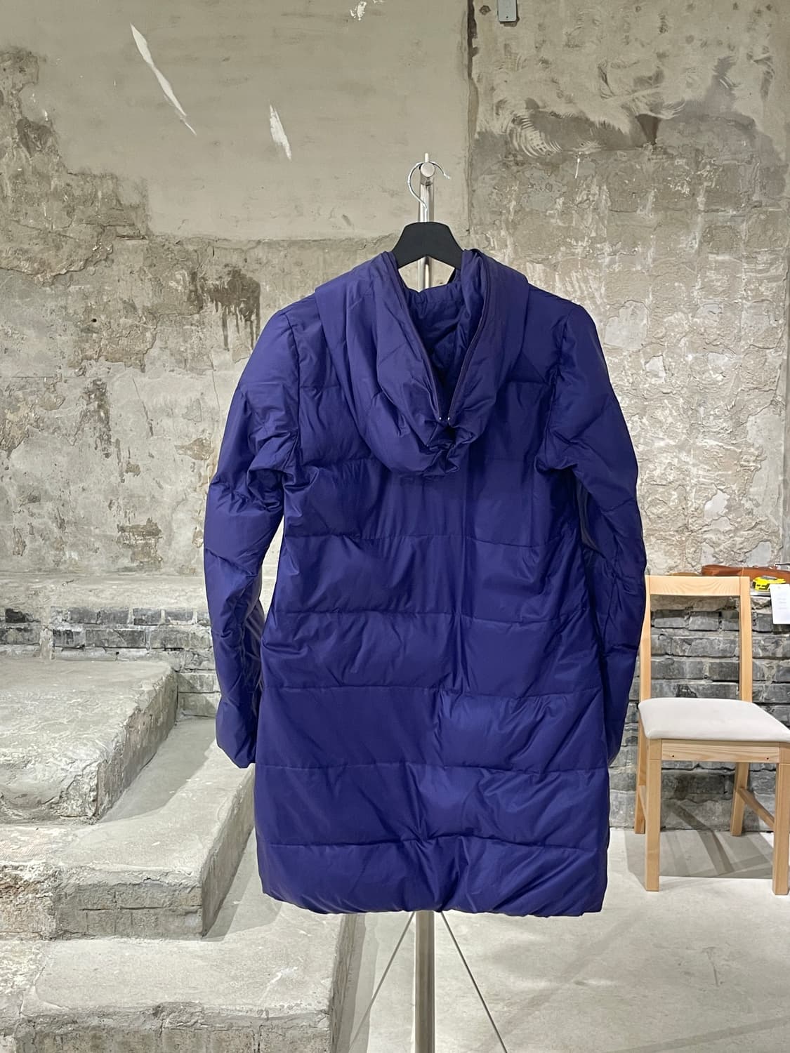 플리츠 플리즈 퍼플 투 웨이 집업 다운 롱 점퍼 상품이미지6