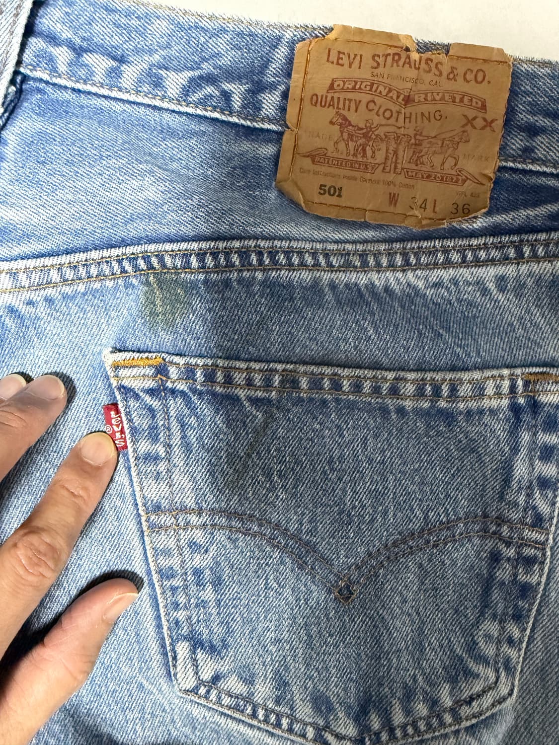 리바이스 501 청바지 34 (실사이즈감 32) 상품이미지3