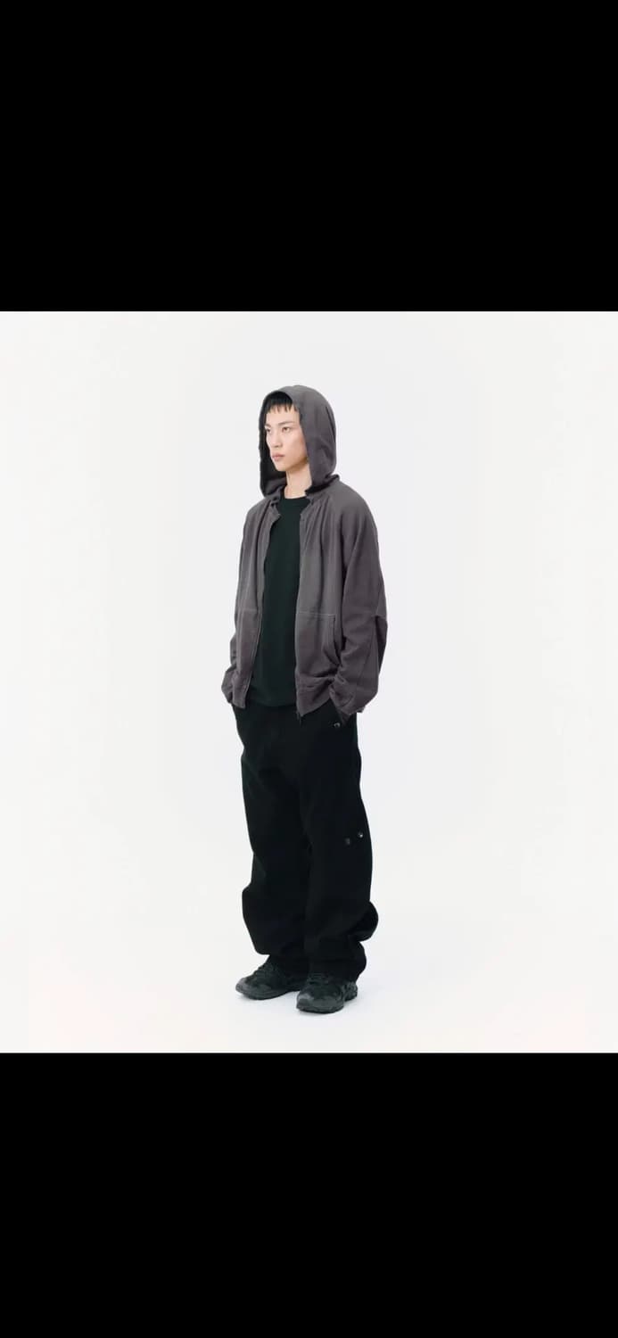 산산기어 워시드 후드 집업 차콜 3 상품이미지4