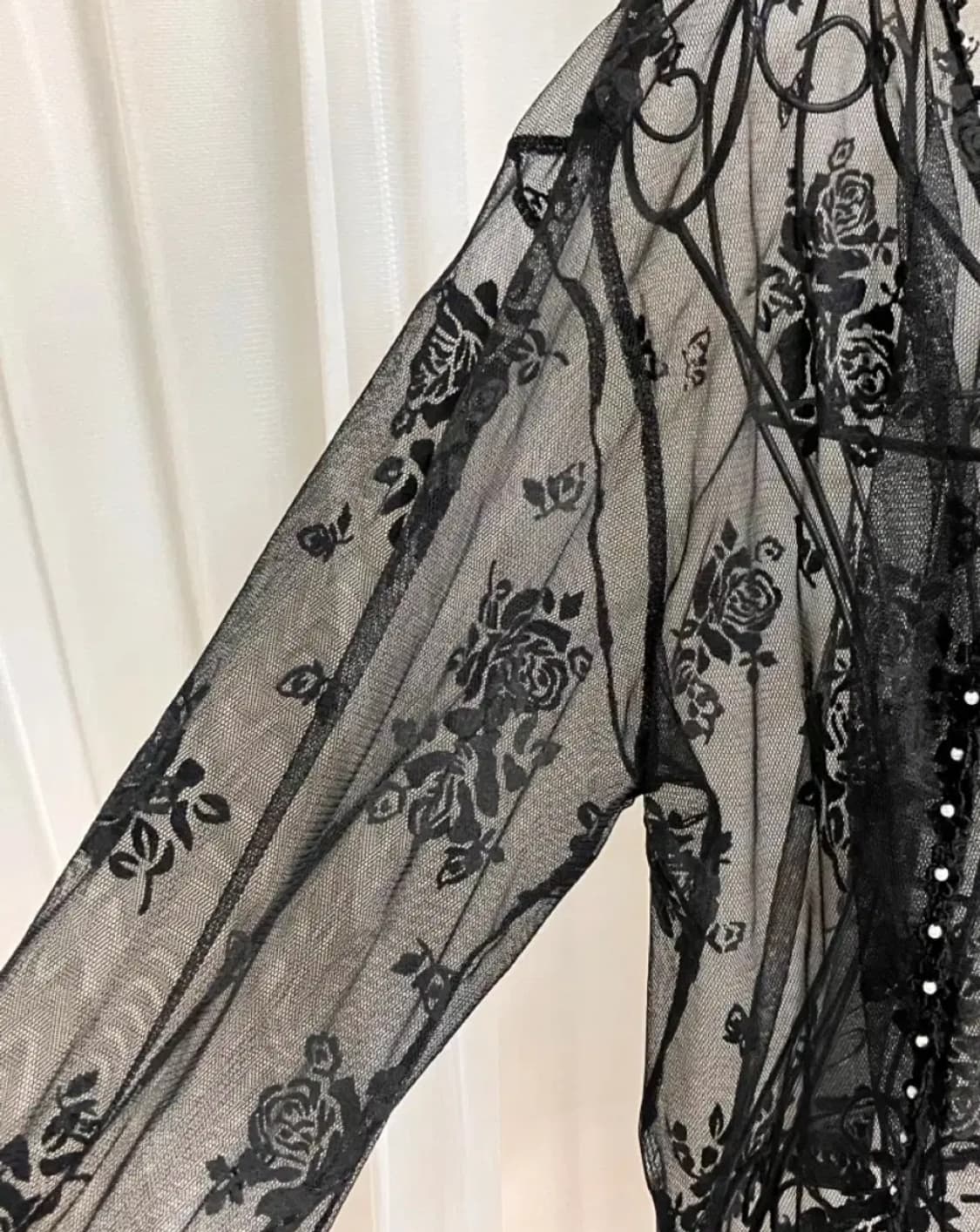 갸루 시스루 가디건 오네갸루 베메클 장미 집업 상품이미지3