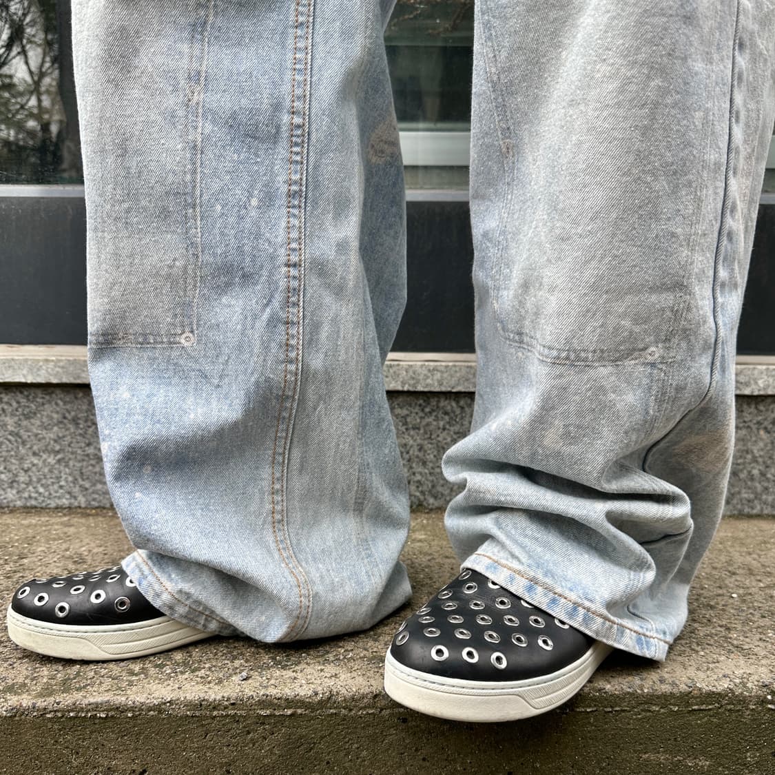 00s 프라다 스포츠 블랙 그로멧 슬립온 플랫 슈즈 상품이미지8