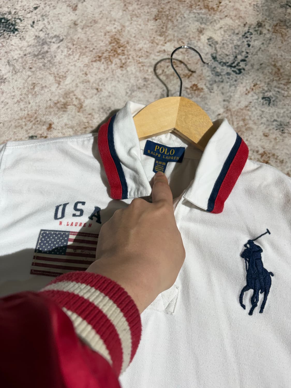 폴로 성조기USA 커스텀 카라 반팔 티셔츠 상품이미지3