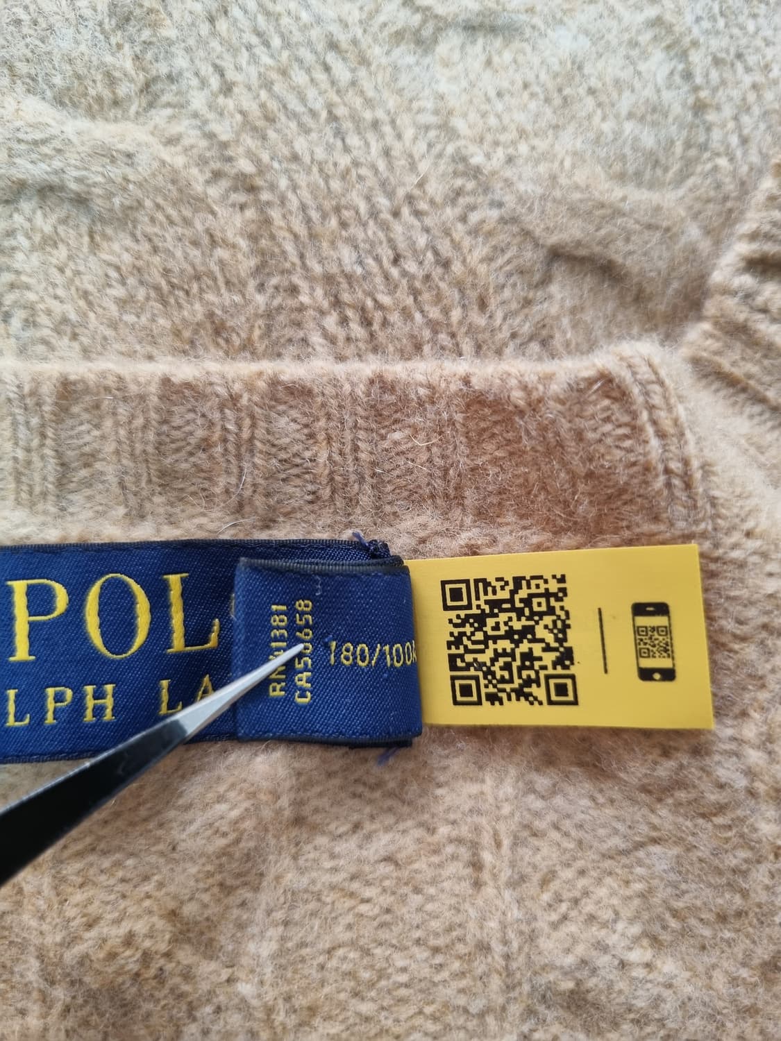 여성 주니어 2022 폴로 QR 캐시미어 울 긴팔 케이블 꽈배기 니트 상품이미지9