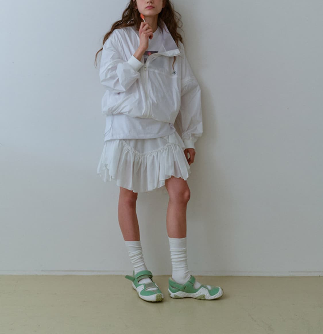 노컨텐츠 프릴 쉬폰 스커트 상품이미지1