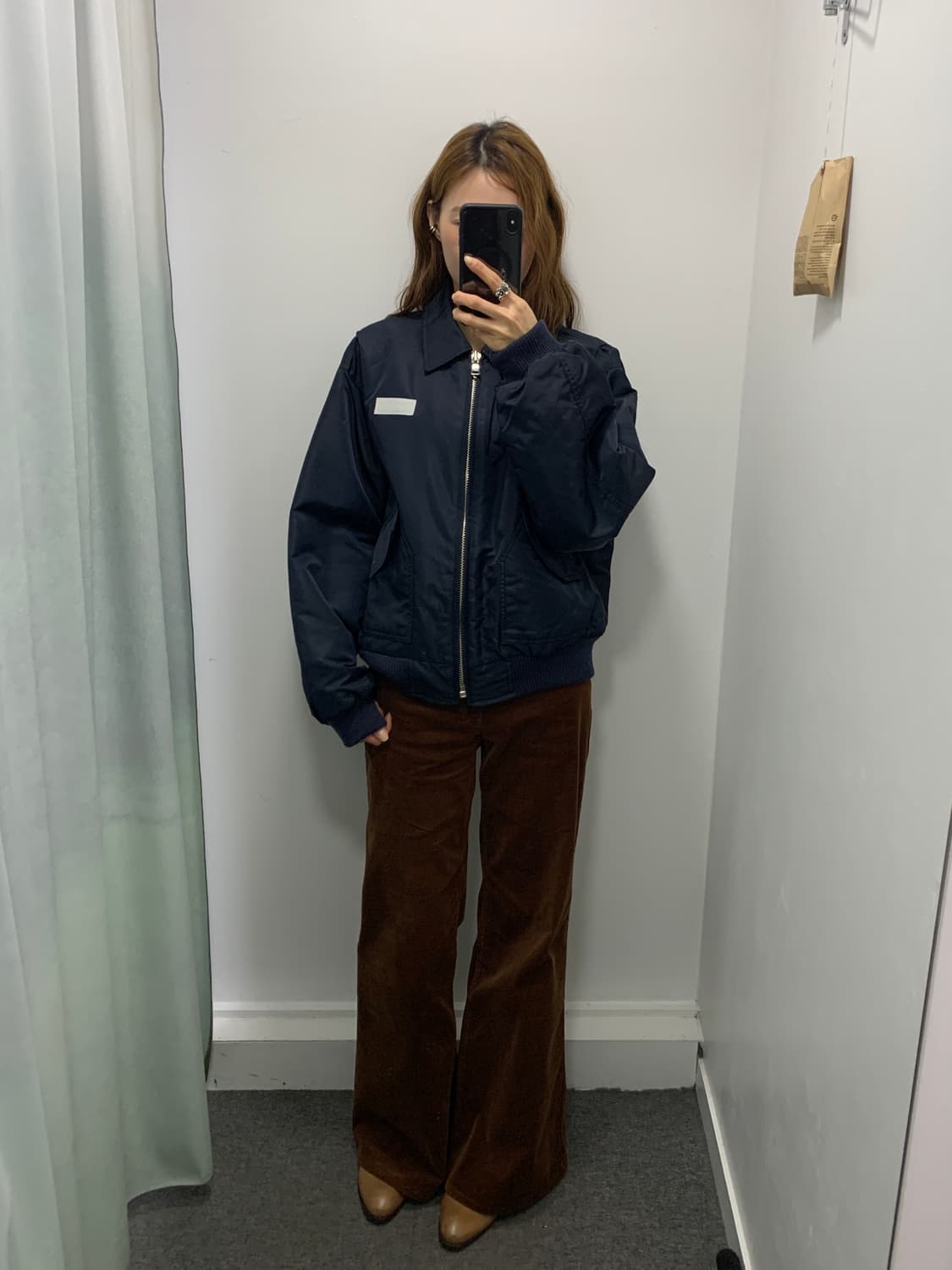 네이비 누빔 봄버 자켓 상품이미지8