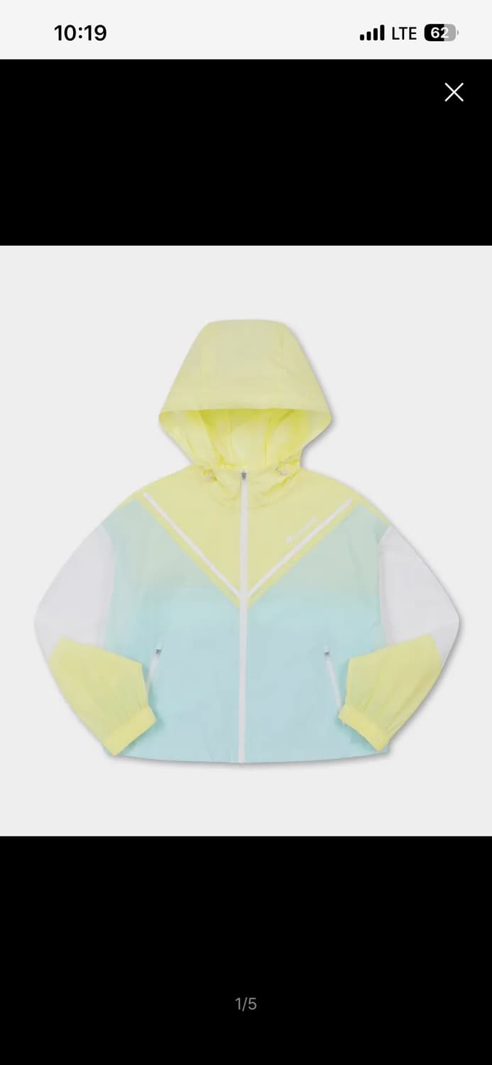 르꼬끄 바람막이 초경량 우먼즈 크롭 자켓 옐로우(QO222TJK 상품이미지1