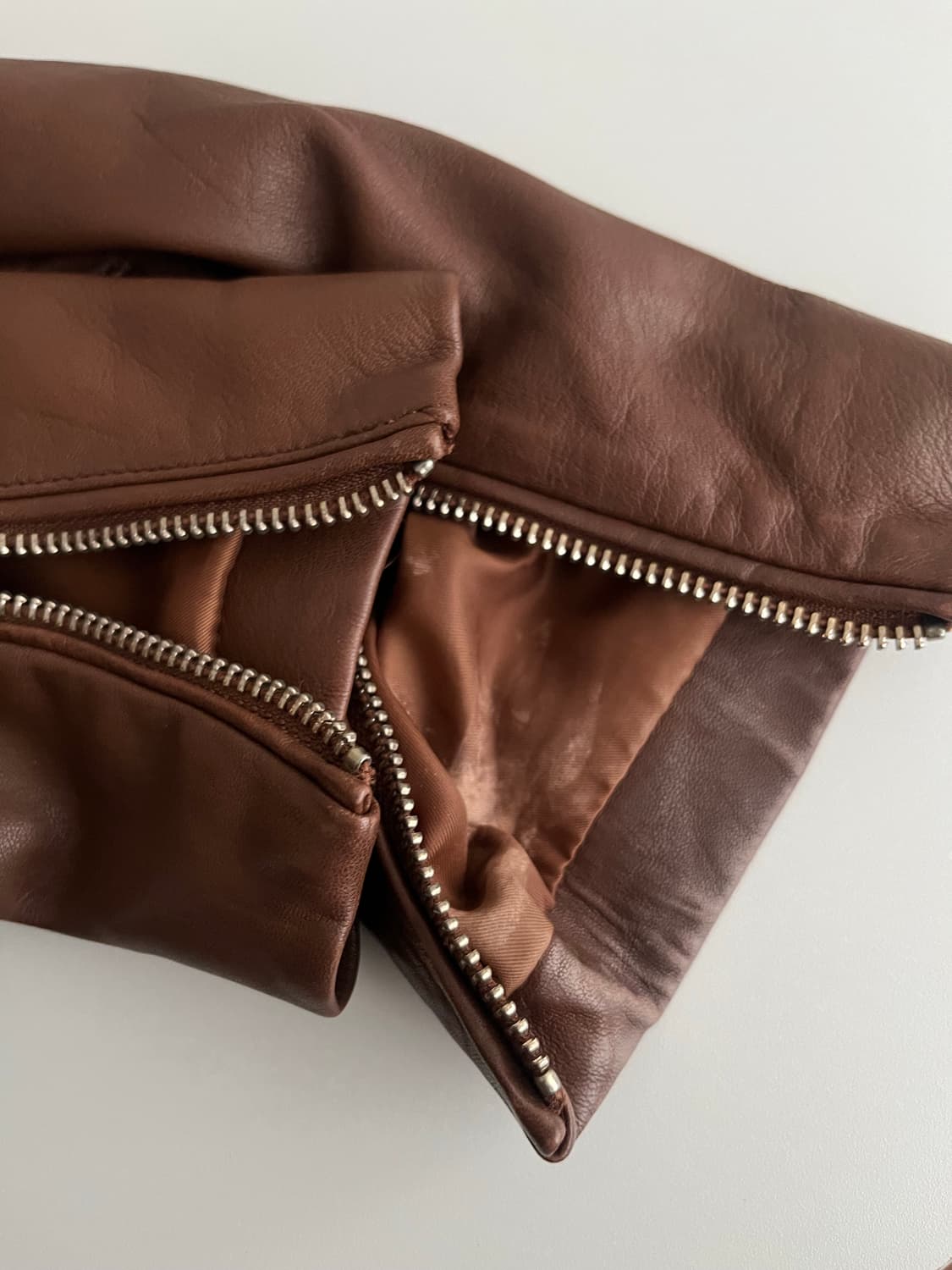 S) 마시모두띠 양가죽 라이더 자켓 브라운 상품이미지6