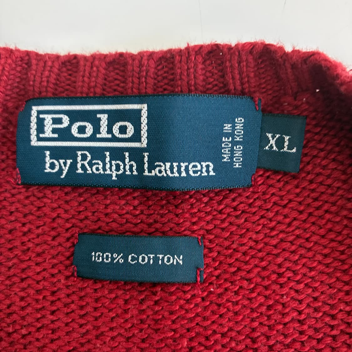 Polo  폴로 랄프로렌 자수 코튼 레드 라운드 니트 상품이미지2