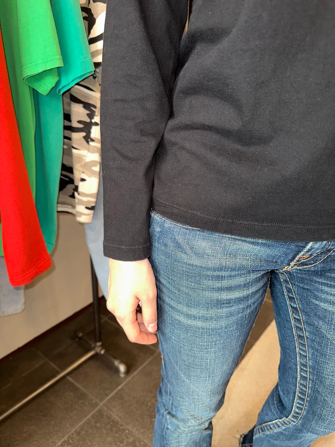 Agnes B logo black cotton sleeve 상품이미지5
