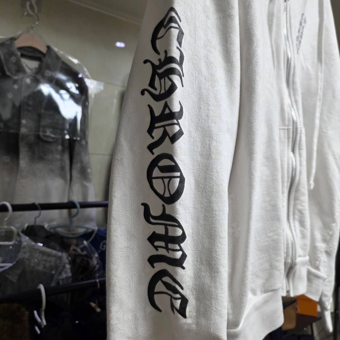 {클로젯}[국내 유일 매물]크롬하츠 버티컬 플러스크로스  올오버 후드집업 상품이미지5