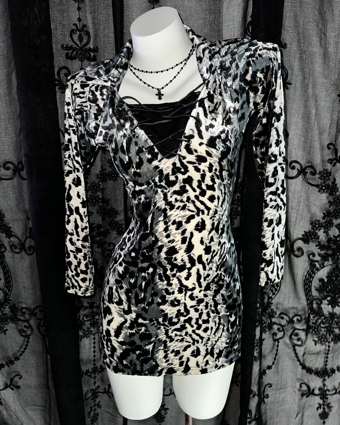 Gyaru leopard print dress 상품이미지2