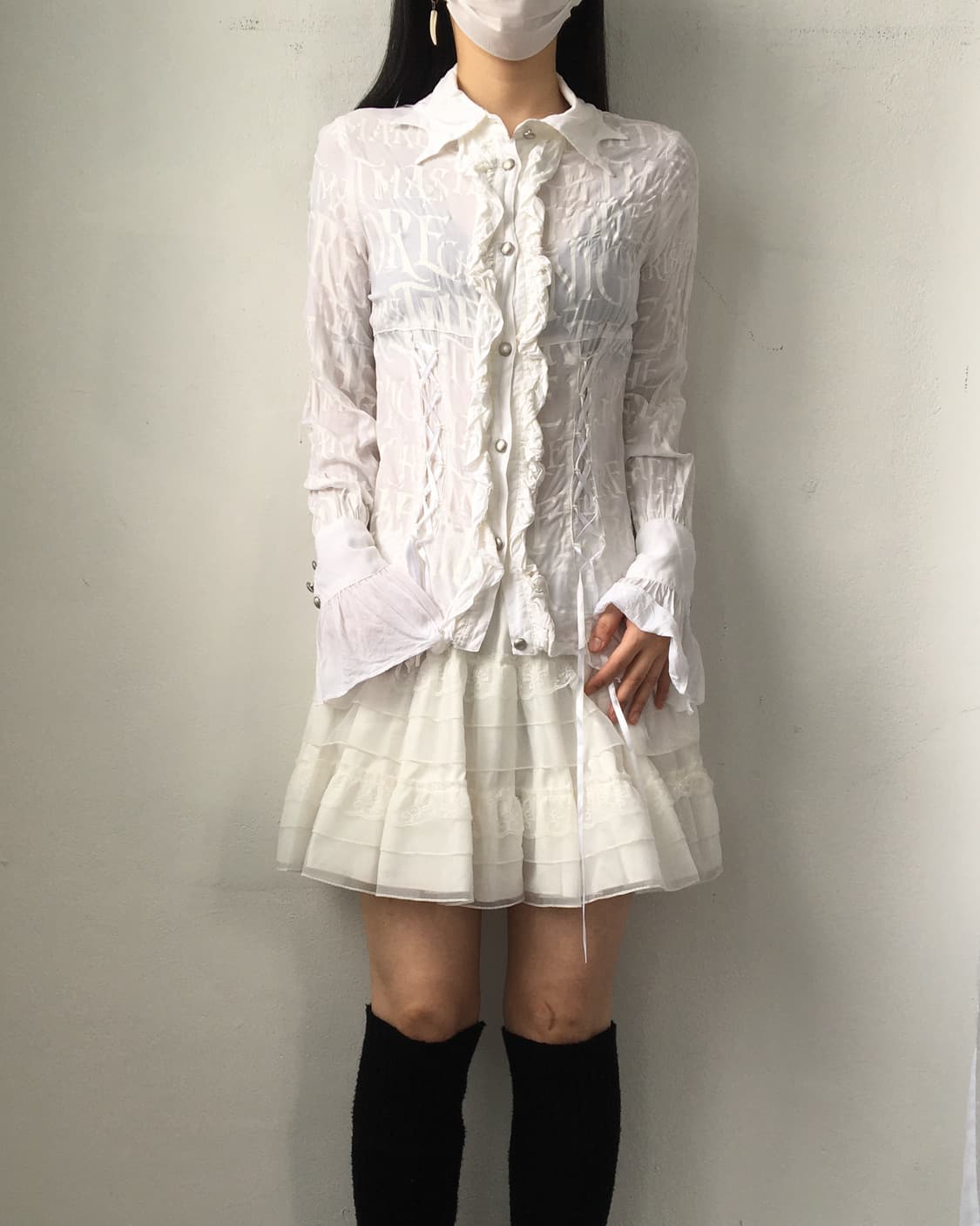 Lace trimming skirt 상품이미지5