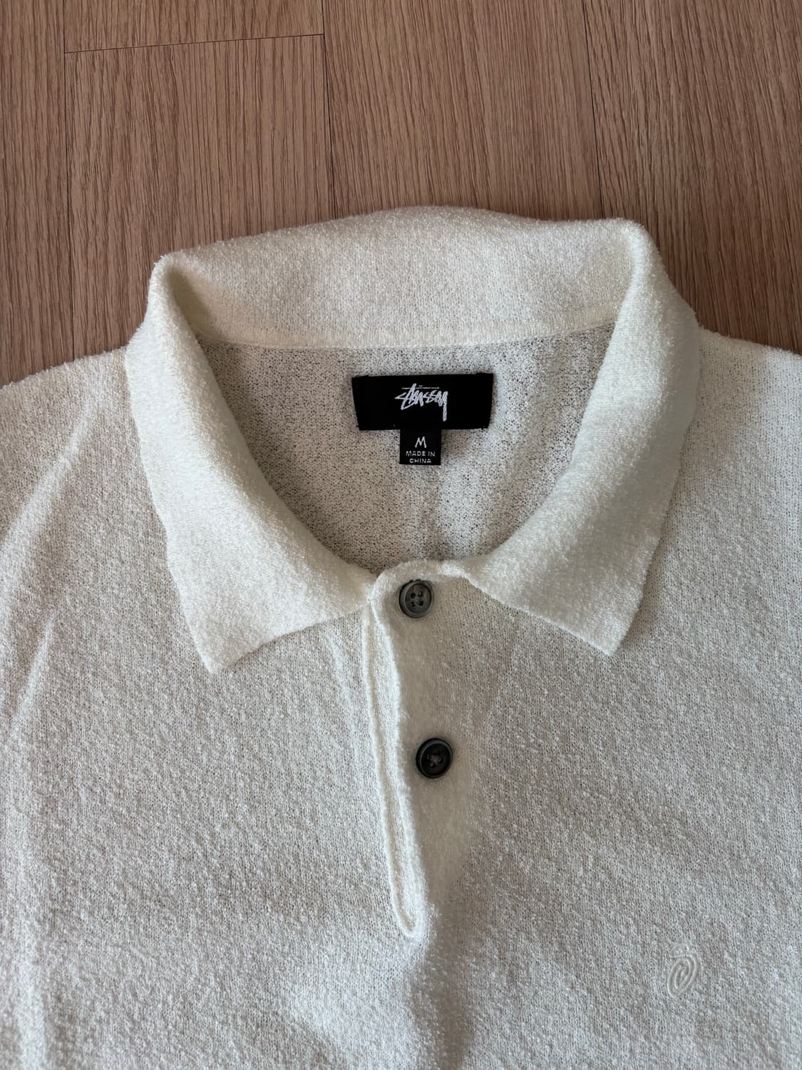 스투시 텍스쳐드 숏슬리브 폴로 스웨터 본 M 사이즈 상품이미지2