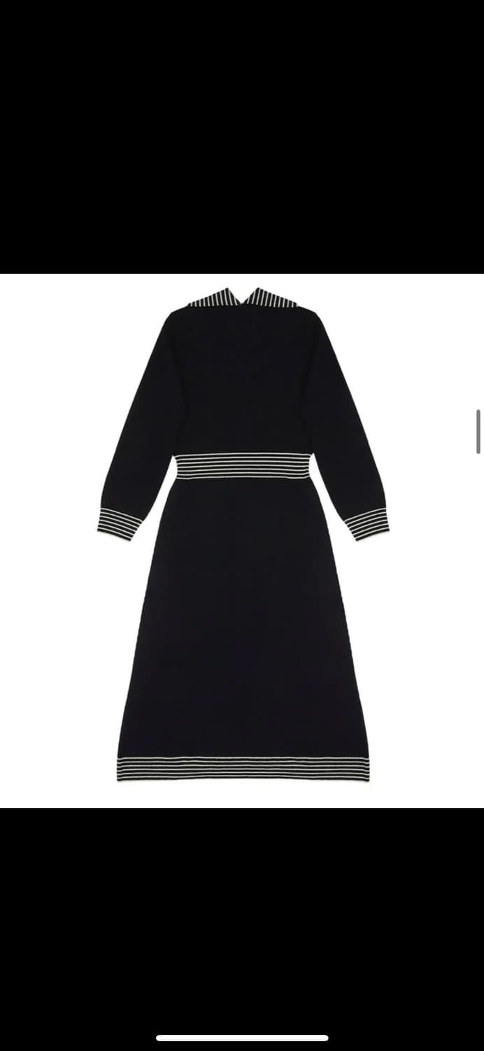 잉크 세일러 칼라 니트 원피스 블랙 상품이미지3