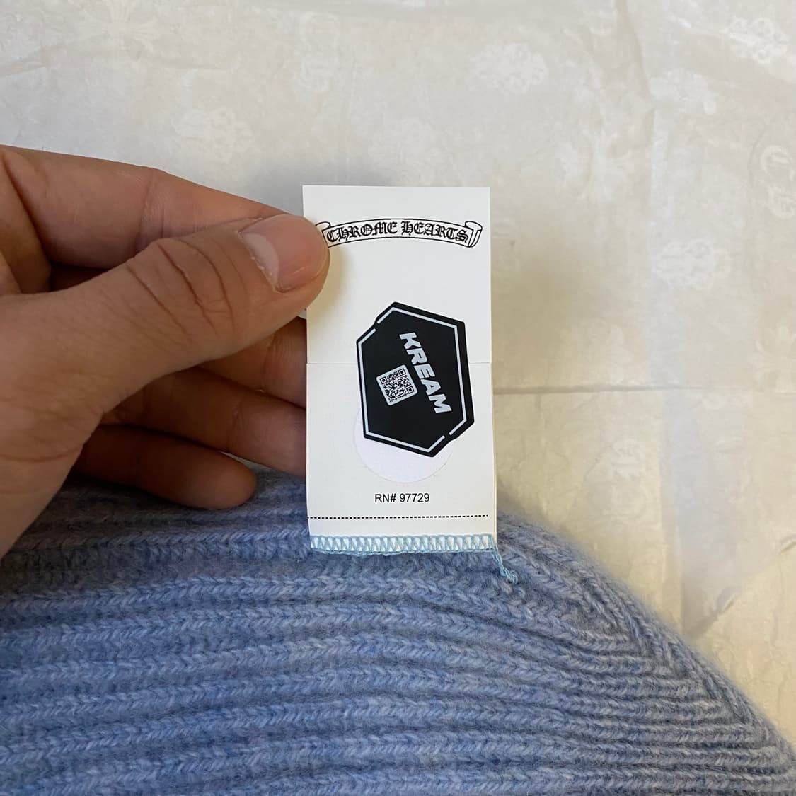 [Free] 크롬하츠 빅 대디 캐시미어 비니 라이트 블루 화이트 상품이미지6