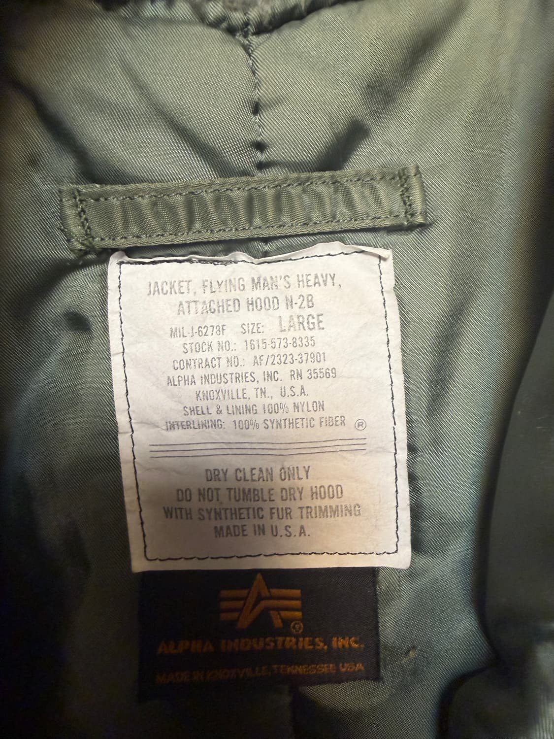 알파인더스트리(ALPHA INDUSTRIES)/n2b 자켓(L) 상품이미지3