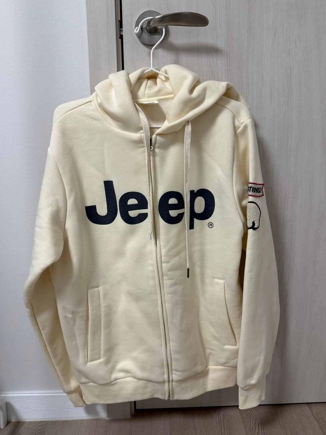 Jeep 지프 폴라베어 와펜 후드집업 아이보리 상품이미지2