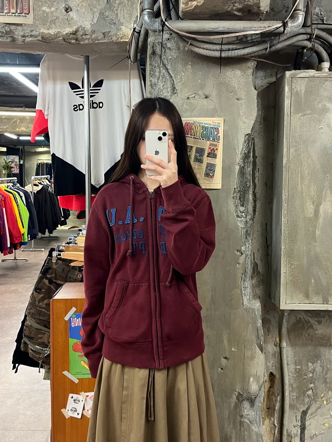 후아유 후드집업 버건디 L #csz1246 상품이미지2